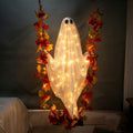 Decorazione di Halloween a forma di fantasma con foglie d'acero da appendere