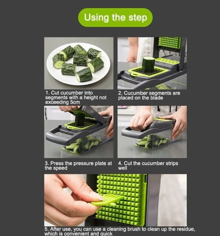 16-in-1 Vegetable Chopper & Mandoline Slicer