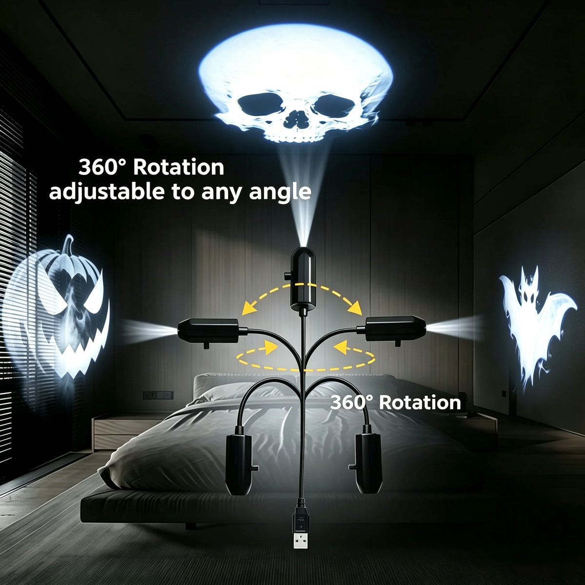 USB Halloween LED Projector Light