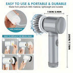 Cordless Electric Spin Scrubber with 5 Brush Heads