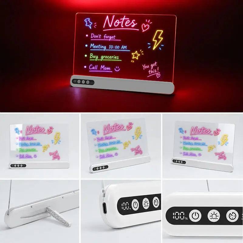 Rechargeable LED Drawing & Note Board with Timer