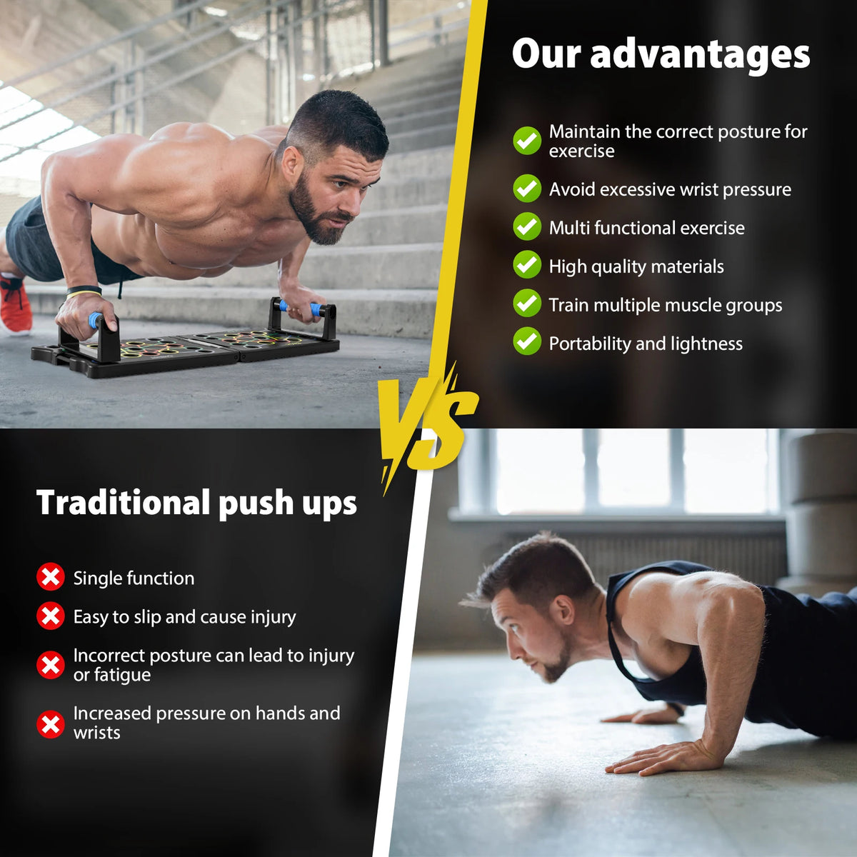 Foldable Multi-Position Push-Up Training Board