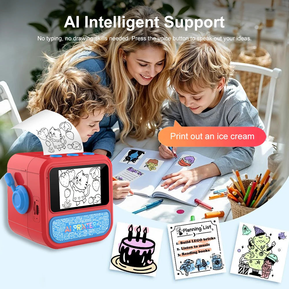 AI Voice Mini Thermal Sticker Printer