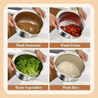 Stainless Steel Rice Washer & Strainer Bowl
