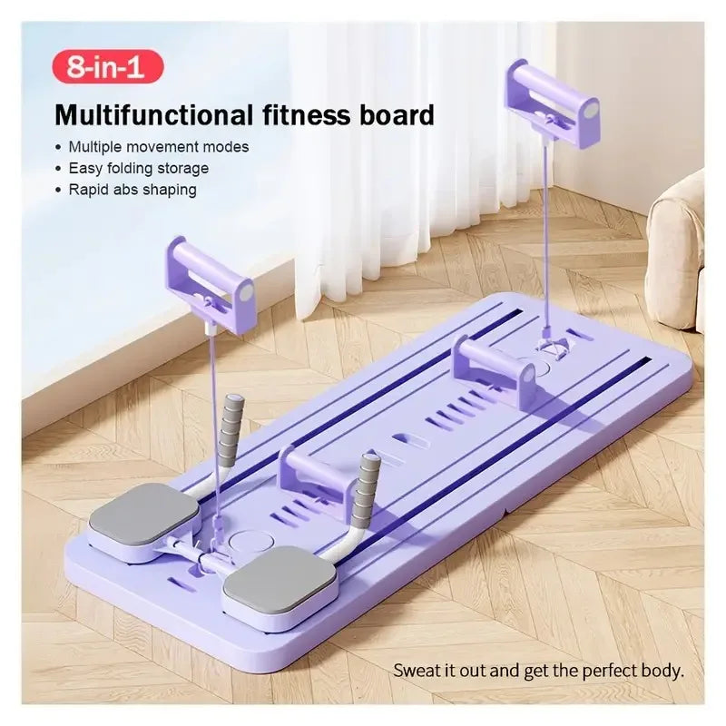 Foldable Pilates & Core Training Board with Resistance Cables