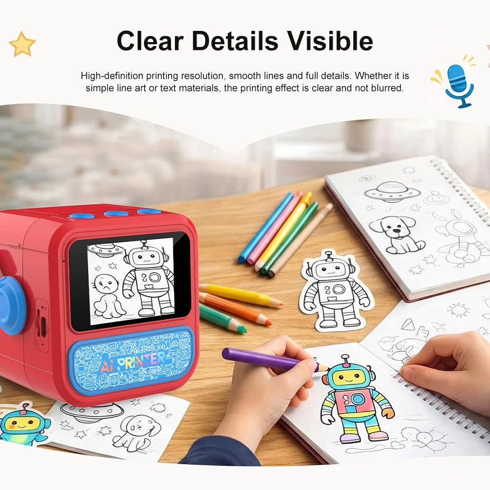 AI Voice Mini Thermal Sticker Printer