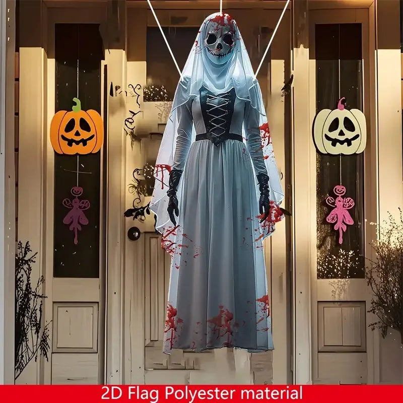 Halloween skull bride horror backdrop decoration