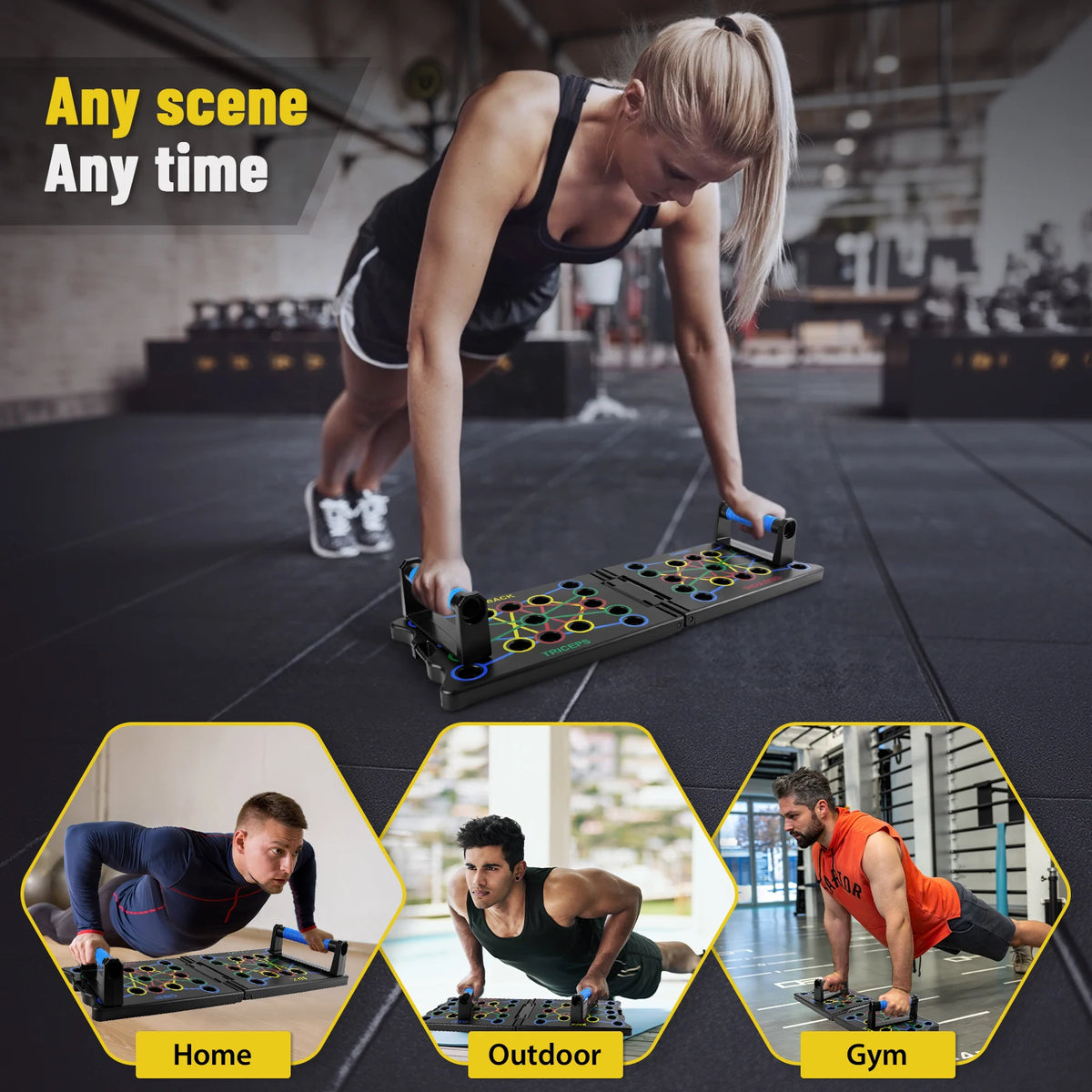 Foldable Multi-Position Push-Up Training Board