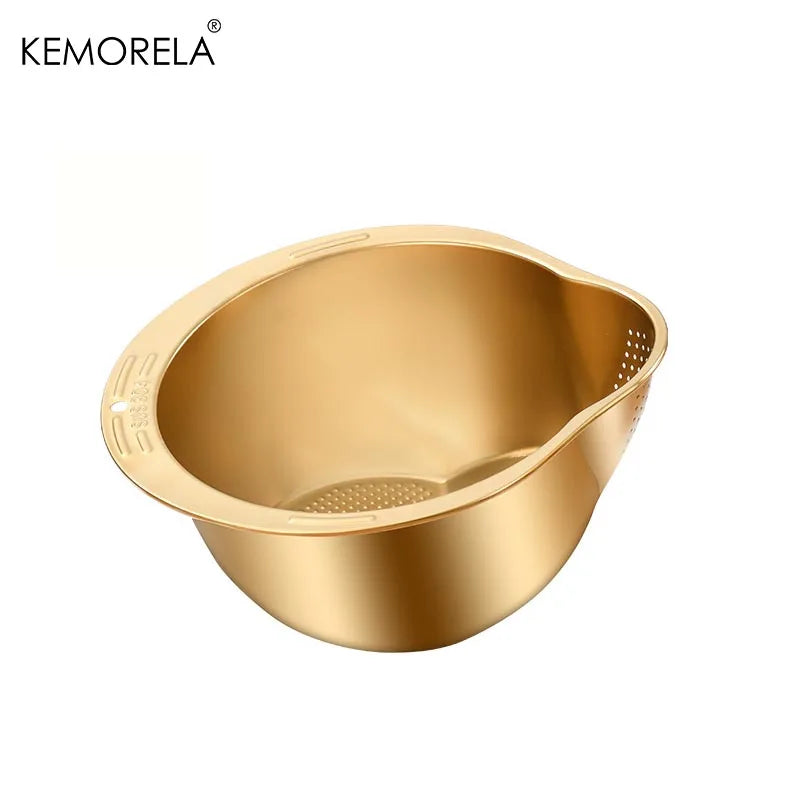 Stainless Steel Rice Washer & Strainer Bowl