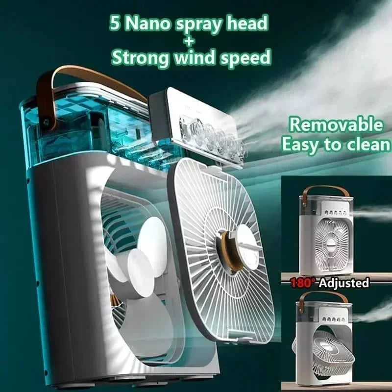 3-in-1 Mini Air Cooler, Humidifier & Night Light