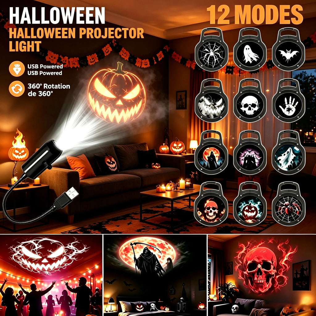 USB Halloween LED projector light