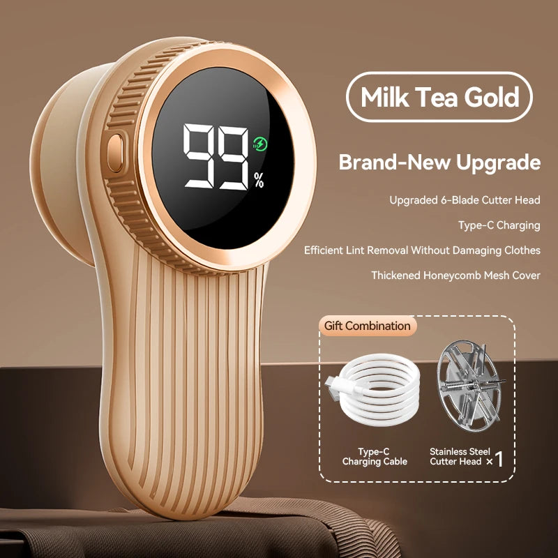 Rechargeable Fabric Shaver & Lint Remover with LED Display