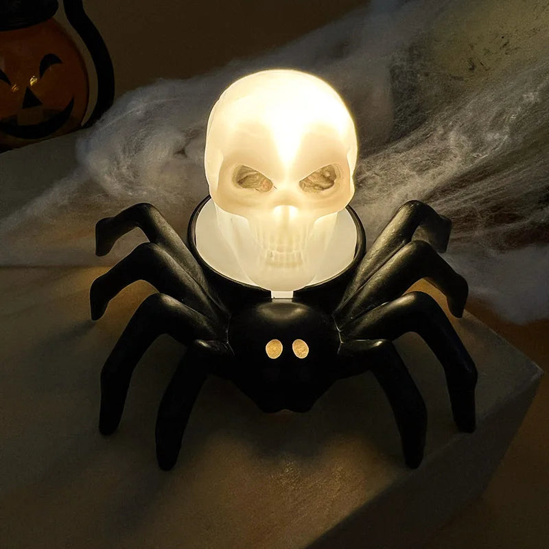 LED Halloween Skull & Spider Candle Light