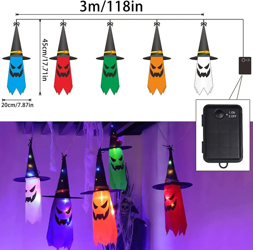 5-Piece LED Witch Hat String Lights