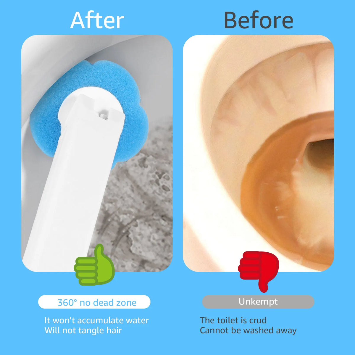Disposable Toilet Brush System with Replaceable Cleaning Heads