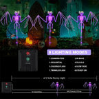 Solar Halloween Bat & Skeleton Pathway Lights