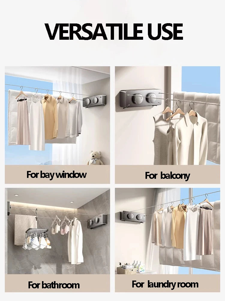 Wall-Mounted Retractable Clothesline