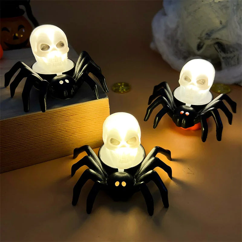 LED Halloween Skull & Spider Candle Light