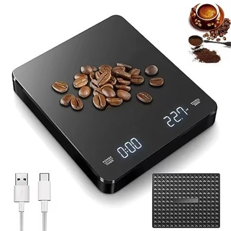 Digital Coffee Scale with Timer & LED Display