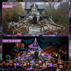 Giant LED Spider Web & Spider Halloween Decoration