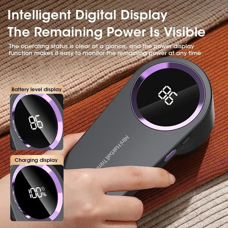 Rechargeable Fabric Shaver & Lint Remover with LED Display