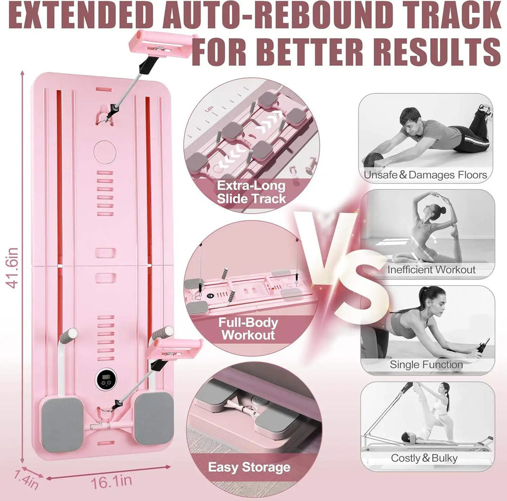 Foldable Pilates & Core Training Board with Resistance Cables