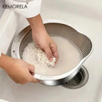 Stainless Steel Rice Washer & Strainer Bowl