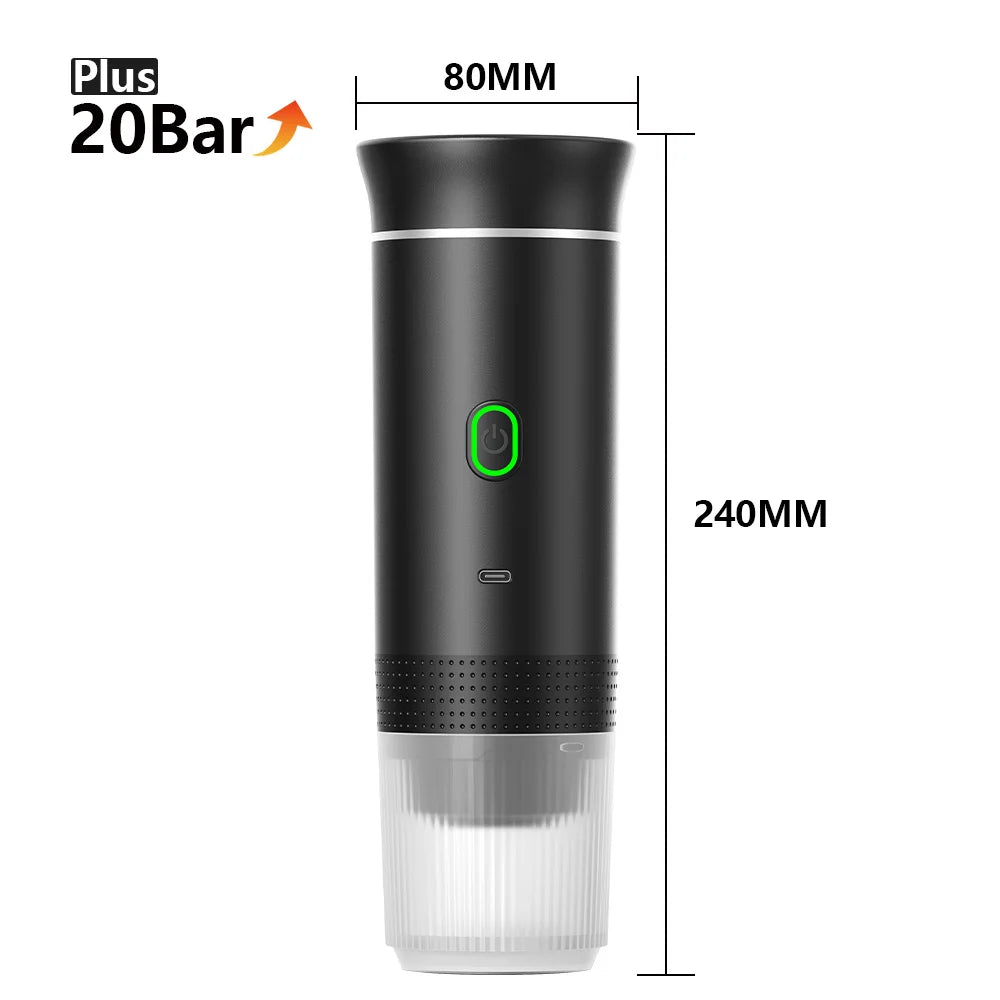 3-in-1 Portable Espresso Maker for Capsules & Ground Coffee