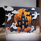 Halloween Castle & Ghost Photography Backdrop