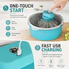 Electric 2-in-1 Fruit & Vegetable Washer with Salad Spinner