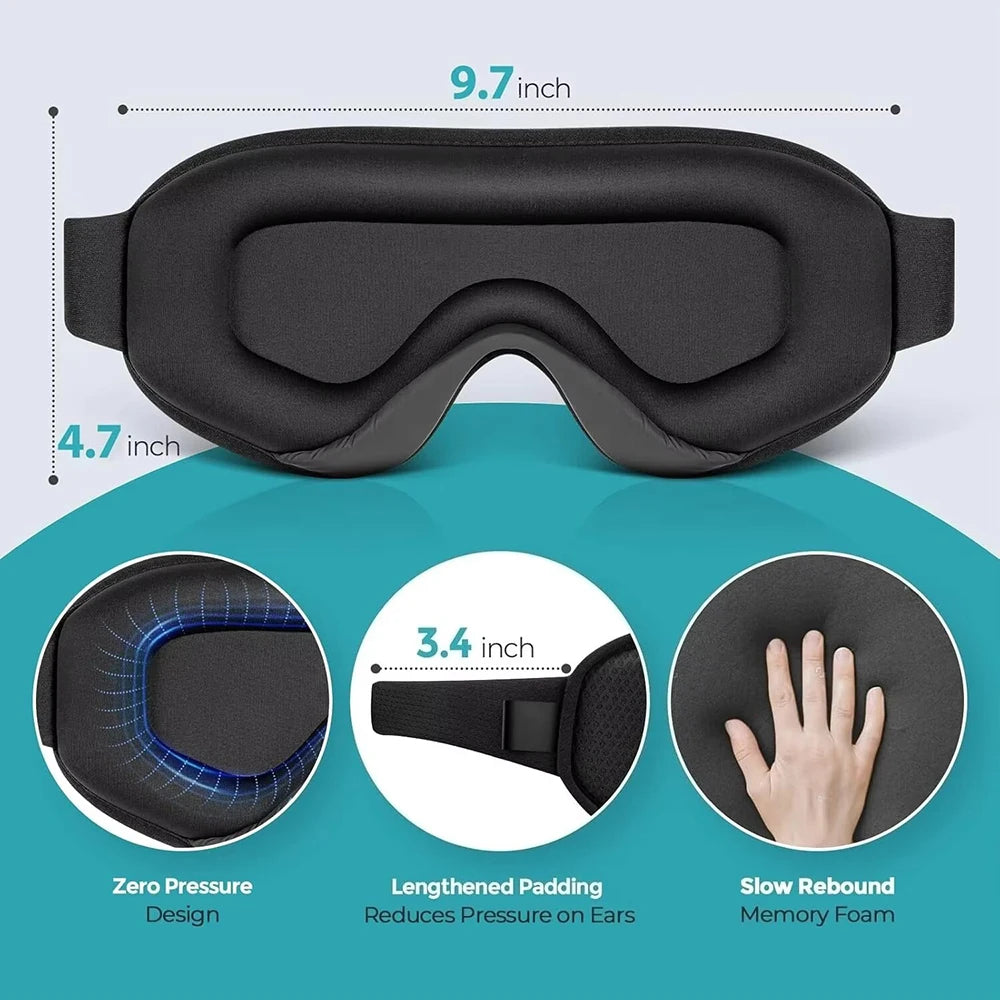 3D Blackout Sleep Mask with Adjustable Strap