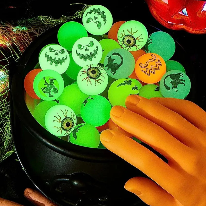 Glow-in-the-Dark Halloween Eyeball Bouncy Balls