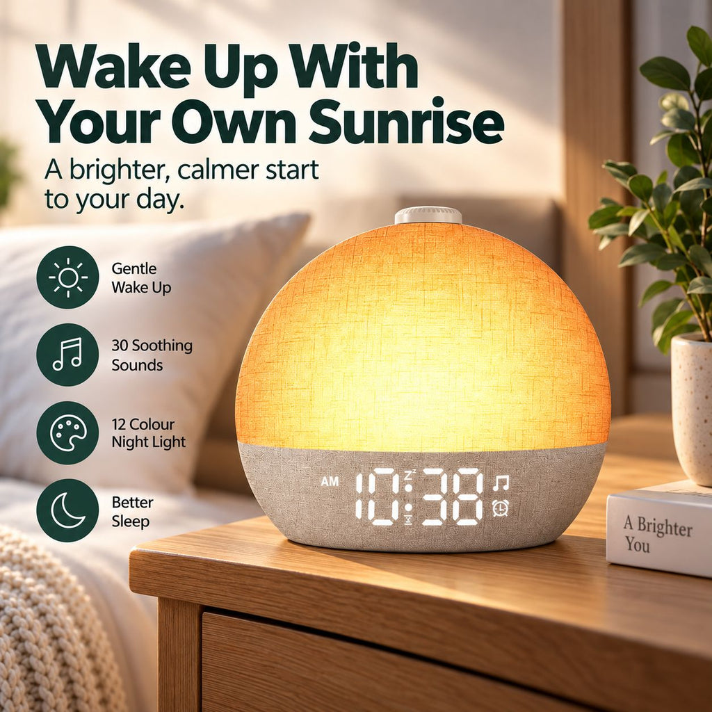Averoxe Sunrise Wake-Up Light & Sound Alarm Clock