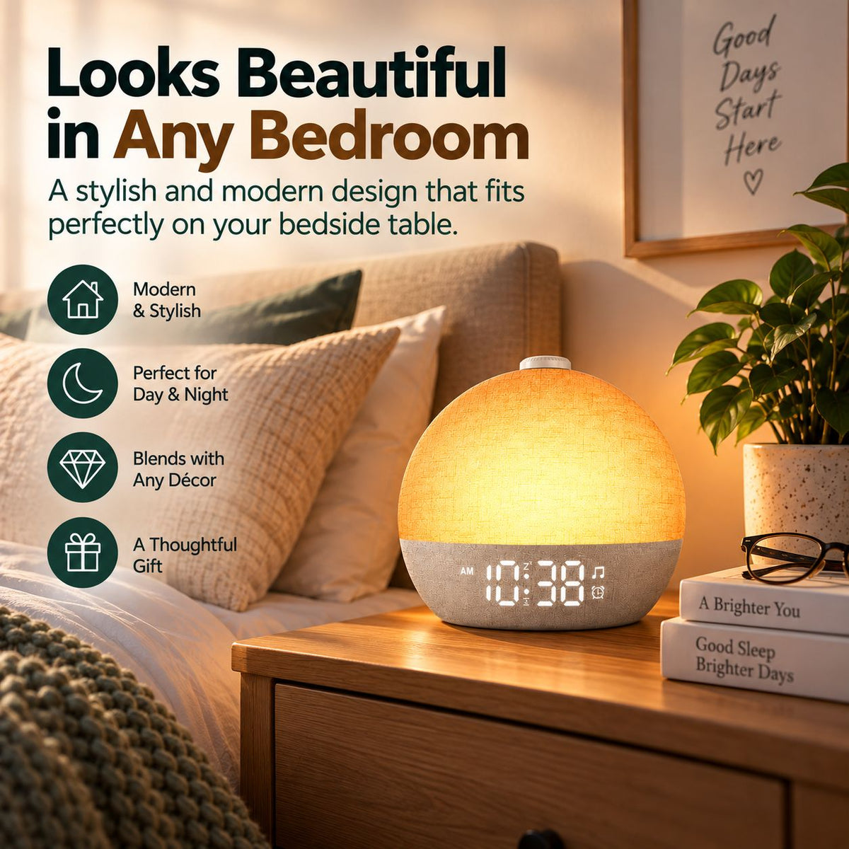 Sunrise Wake-Up Light & Sound Alarm Clock - product image