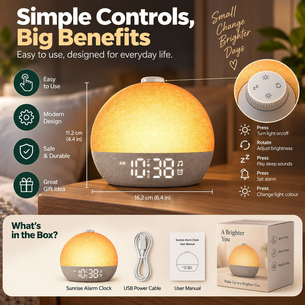 Sunrise alarm clock and bedside light - product image