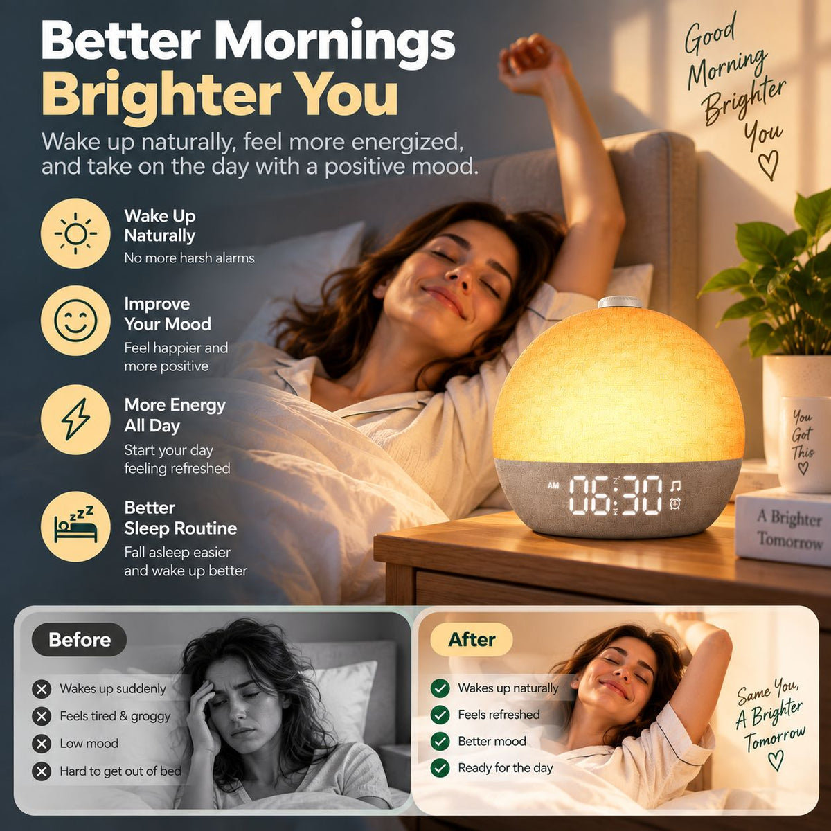 Averoxe sunrise alarm clock - additional product view