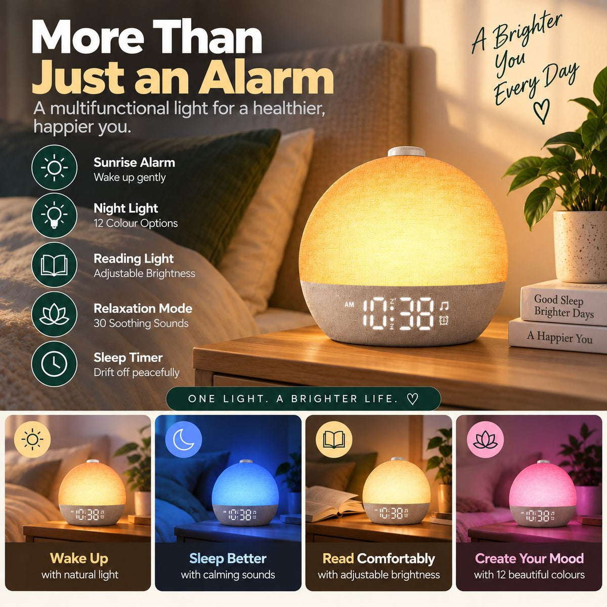 Sunrise Wake-Up Light & Sound Alarm Clock - additional image
